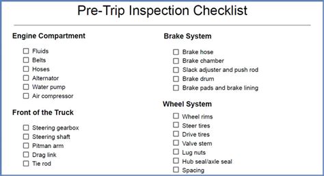 is the pre trip inspection test hard|pre trip inspection checklist.